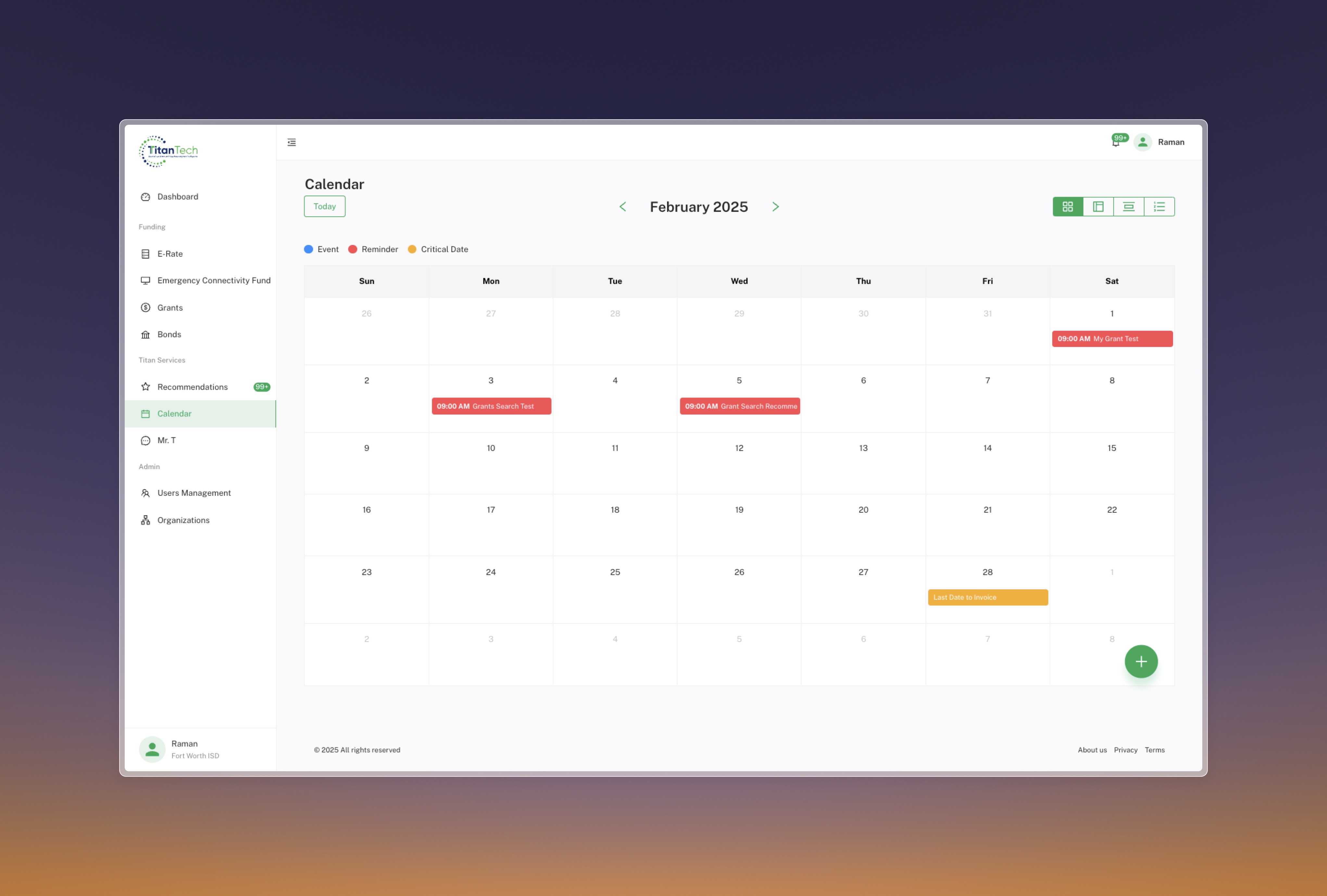 Calendar View